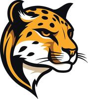 A fierce and bold mascot design, featuring a cheetah head in a dynamic pose vector