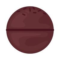 A chocolate ball with a hole in the center vector