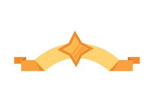 A star on a ribbon with a ribbon vector