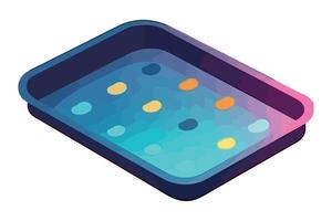 A tray with colorful dots in it vector