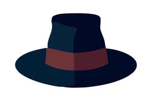 A hat with a brown band on it vector