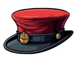 A red hat with a gold badge on it vector