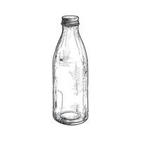 A drawing of a bottle with a lid vector