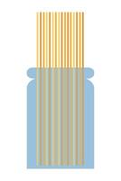A jar with a long string of spaghetti vector