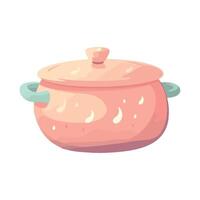A pink pot with a lid on it vector