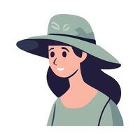A woman wearing a hat and smiling vector