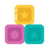 A colorful set of blocks with a star and a triangle vector