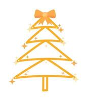Christmas tree with bow vector