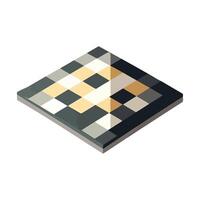 A square tile with a black and white pattern vector
