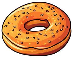 A donut is shown in a cartoon style vector