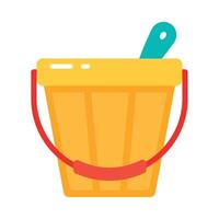 A bucket with a spoon in it on a white background vector