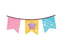 A colorful banner with a star on it vector