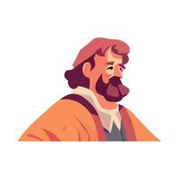 A cartoon man with a beard and a red hat vector