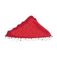 A red powdery substance on a white background vector