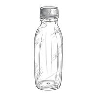 A sketch of a bottle with a lid vector