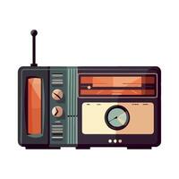 Retro radio illustration isolated on white background vector