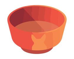 A red cup with a cat in it vector