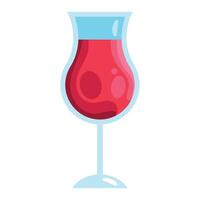 A glass of red wine on a white background vector