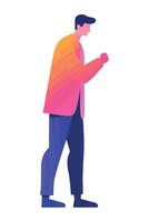 Man walking with his hands in his pockets vector