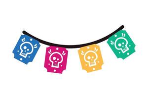 Colorful skull stickers on a string vector