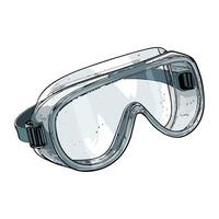 A pair of goggles with a clear lens vector