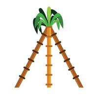 A palm tree with a ladder on top vector