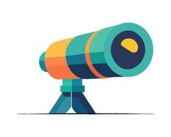 A colorful telescope on a tripod vector