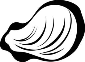 A simple yet striking black and white illustration of a clam shell, perfect for branding, food design, or adding a touch of nature to your project vector