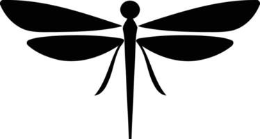 Simple yet elegant, this black and white dragonfly silhouette is perfect for logo design, branding, or decorative elements vector