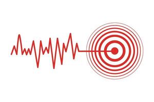 An image of a red wave with a target vector