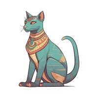 An egyptian cat with a gold collar vector