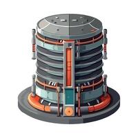 An illustration of a large machine with a large tank vector