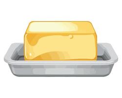 Butter in a tray on a white background vector