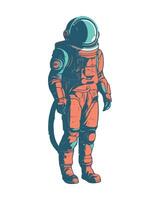 An astronaut in a space suit standing on a white background vector
