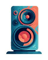 A speaker with a blue and orange design vector