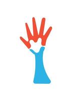 A hand with a heart shape on it vector