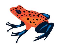 A cartoon frog with black spots and orange spots vector