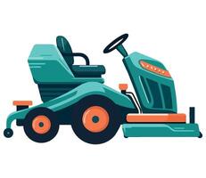 A lawn mower is shown on a white background vector