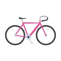A pink bicycle is shown on a white background vector