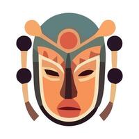 An illustration of a mask with a tribal design vector