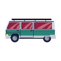 A van with a roof rack on top of it vector