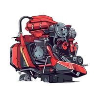 A cartoon engine with a red engine on top vector
