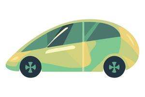 A small green car on a white background vector