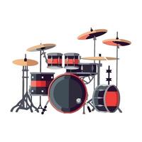 Drum kit illustration isolated on white background vector