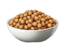 A bowl of chickpeas on a white background vector