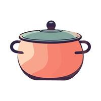 A pot with a lid on a white background vector