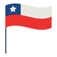 The flag of chile is waving in the wind vector