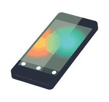 A smartphone with a colorful screen on it vector