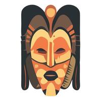 African mask icon illustration on white background vector