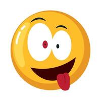 A cartoon yellow emoticion with a tongue sticking out vector